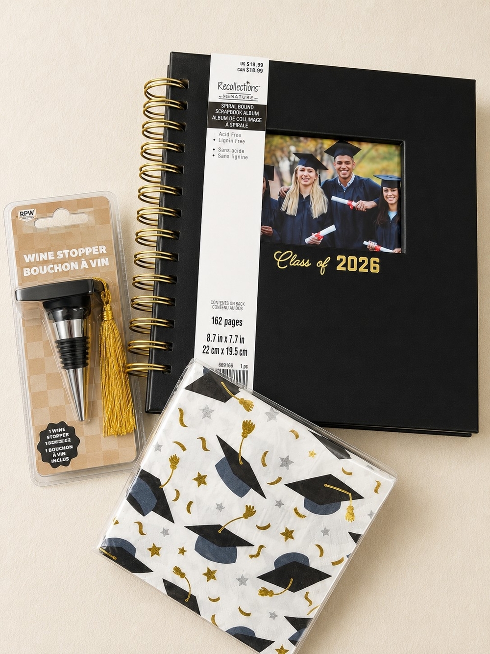 Recollections Class of 2026 Black Spiral Graduation Memory Album